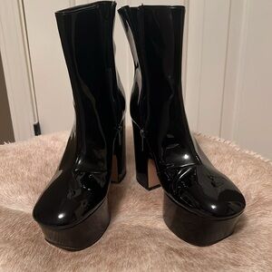 Circus patent leather platform booties - size 8.5